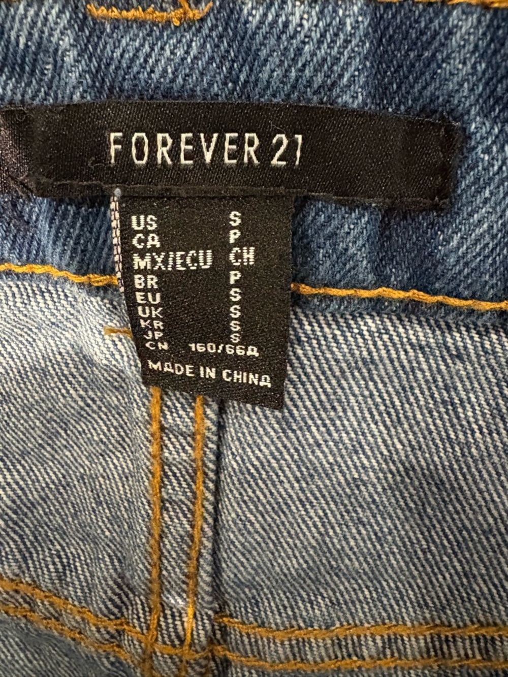 Forever 21 Dark Blue Denim Mini Skirt with Frayed Hem - Picture 6 of 6